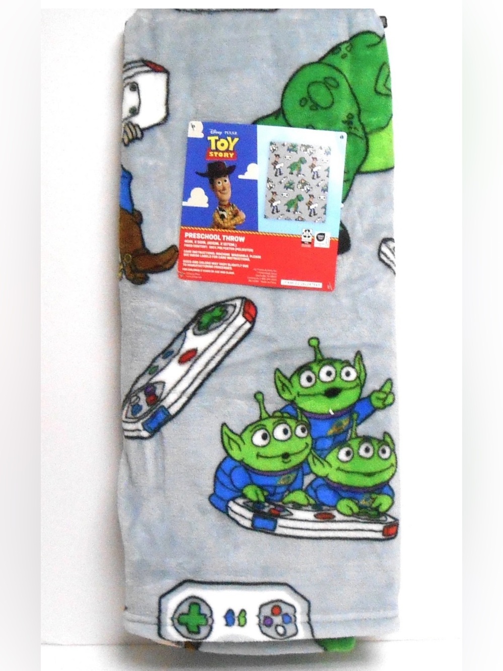 Disney Toy Story Preschool Throw Blanket 40" X 50"‎ Woody Buzz Aliens Rex NEW